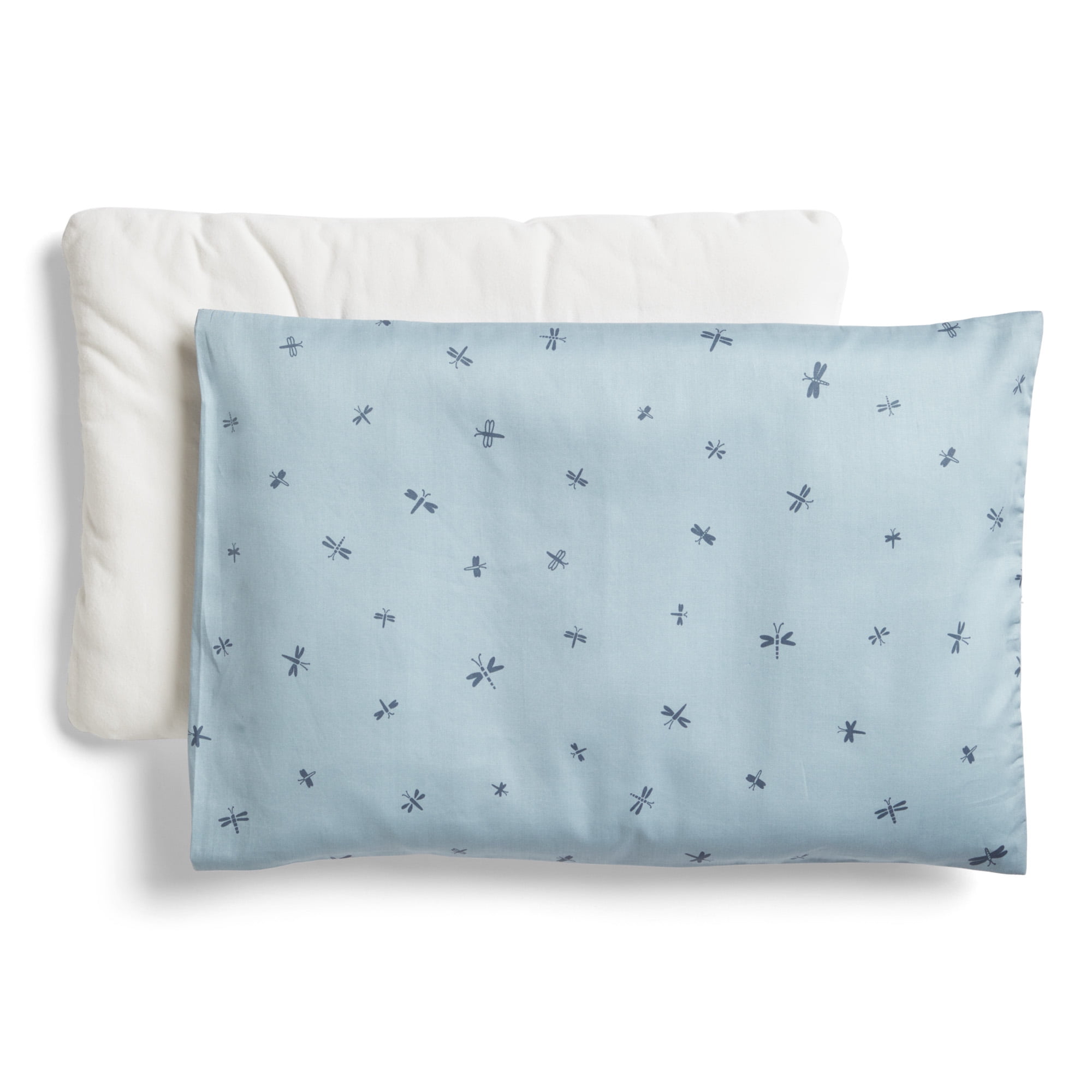 ergoPouch 0.3 TOG Toddler Pillow with Case - Made From and Filled with 100% GOTS Fertified Organic Cotton - Provides Pure Comfort for Your Little One's Peaceful Sleep Toddler, Dragonflies)