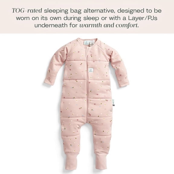 ergoPouch 2.5 TOG Sleeping Onesies For Baby Girl and Baby Boy - Baby Onesies for Easy Diaper Changes - Baby Girl Onesies Made with Breathable Materials (2-3 Years, Daisies)