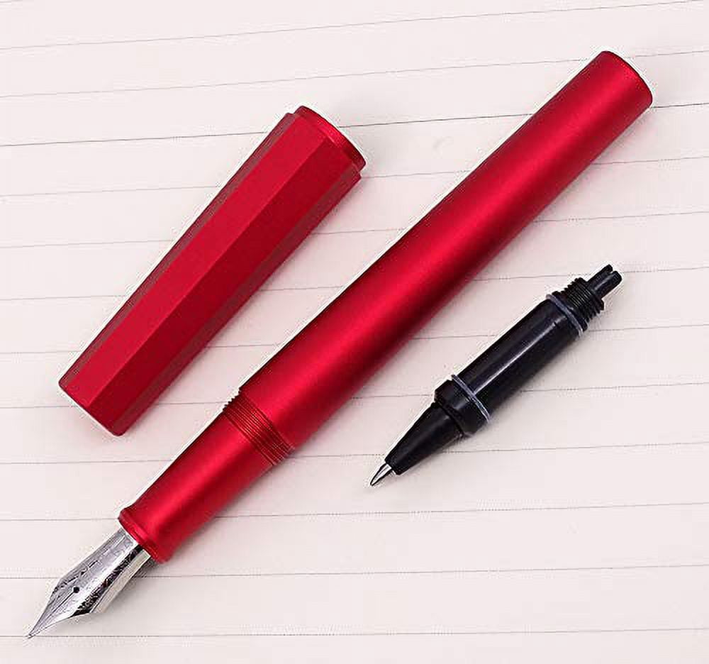 PENBBS 350 Aluminum Fountain Pen – Fine 0.5mm Nib, Smooth Writing, Gift Set With Ballpoint Tip