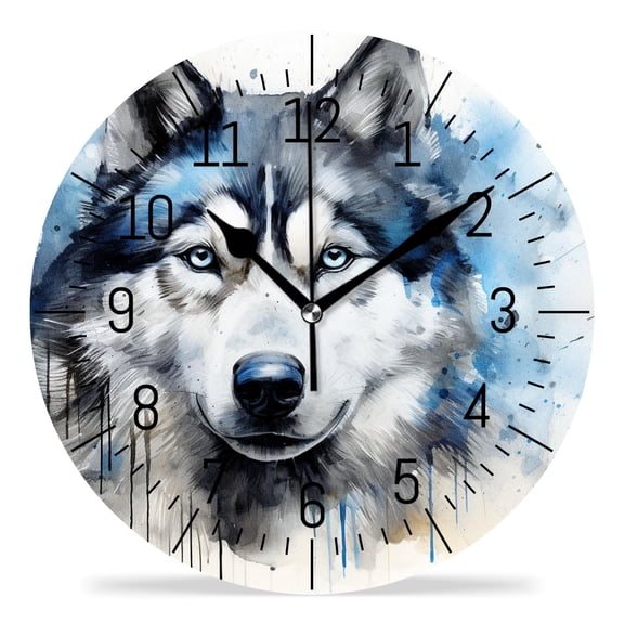 erolrail Rustic Wall Clock,Silent Non Ticking Wall Clocks for Living Room,Bedroom,Kitchen 12IN Dog Portrait Friend Quote Creative