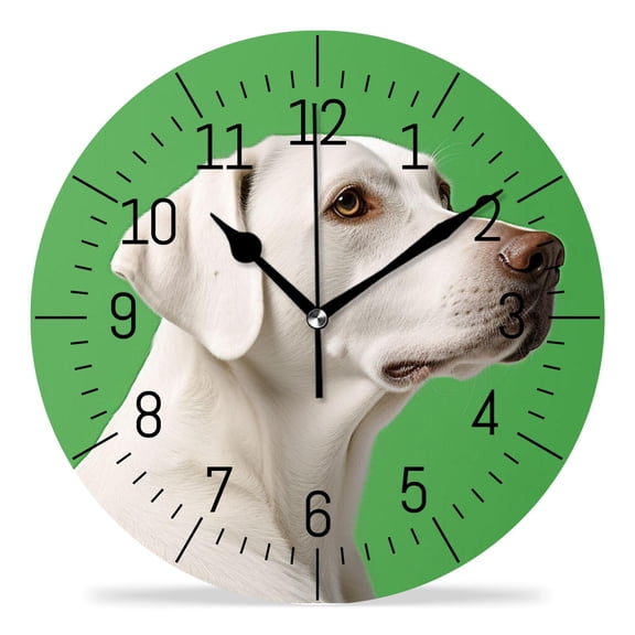 erolrail Rustic Wall Clock,Silent Non Ticking Wall Clocks for Living Room,Bedroom,Kitchen 12IN Labrador Retriever Dog Print