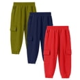 thumbnail image 1 of ersvoioy 3 Pack Boys Sweatpants Elastic Waist with Side Pockets Jogger Style Casual Trousers Back to School Pants Size 4-14 Years, 1 of 6