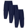 thumbnail image 1 of ersvoioy 3 Pack Boys Sweatpants Elastic Waist with Side Pockets Jogger Style Casual Trousers Back to School Pants Size 4-14 Years, 1 of 2