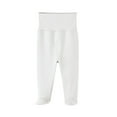 thumbnail image 1 of ersvoioy Baby Cotton Footed Pants Solid Color Elastic Waist Soft Crawling Bottoms for Infants 3M-1Y, 1 of 4