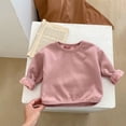 thumbnail image 1 of ersvoioy Baby Girls Solid Crewneck Sweatshirt Long Sleeve Fleece Pullover Soft Warm Top Toddler Casual Size 3-18 Months, 1 of 3