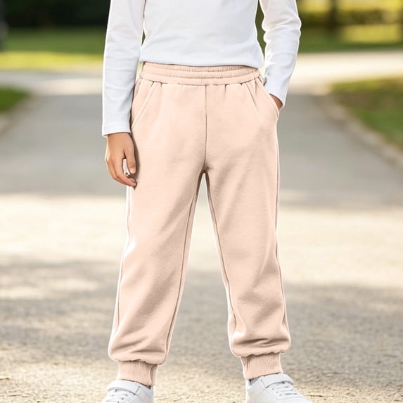 ersvoioy Boys Sweatpants with Pockets Casual Teens Soft Cotton School Uniform Pants Kids Athletic Elastic Cuff Jogger Pants Straignt Leg Baggy Trousers Back to School Clothes 1-13 Years