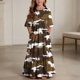 thumbnail image 1 of ersvoioy Dresses for Girls Summer Casual Floral Print Ruffled Sleeve Round Neck Flowy Swing Tiered Sundress 4-14 Years, 1 of 7