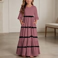 thumbnail image 1 of ersvoioy Dresses for Girls Summer Casual Floral Print Ruffled Sleeve Round Neck Flowy Swing Tiered Sundress 4-14 Years, 1 of 7