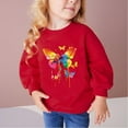 thumbnail image 1 of ersvoioy Girls Butterfly Print Sweatshirt Long Sleeve Cute Crewneck Pullover Top School Clothes, 1 of 4