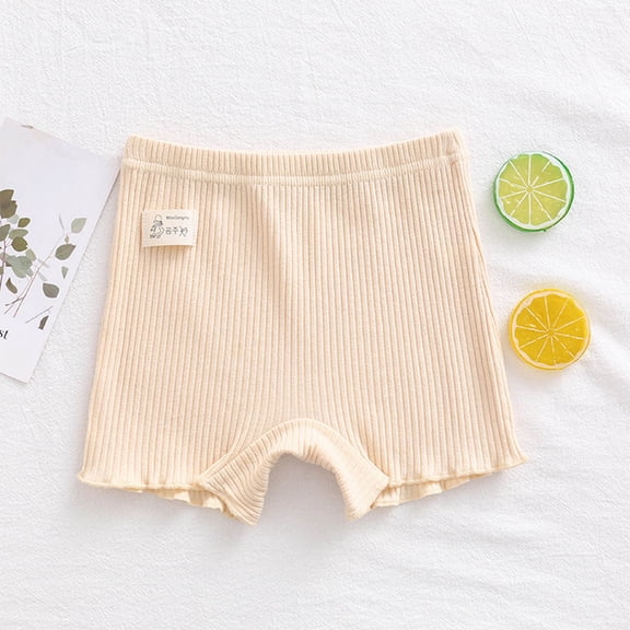 ersvoioy Girls Ribbed Safety Shorts Elastic Waist Anti Exposure Summer Under Dress Shorts 2-10 Years