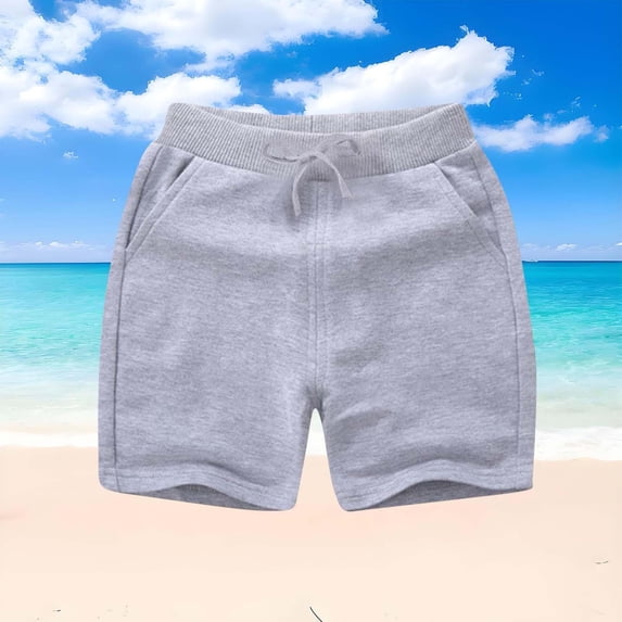 ersvoioy Girls Solid Active Shorts Elastic Waist with Pockets Breathable Summer Play Pants for Kids 1-12 Years