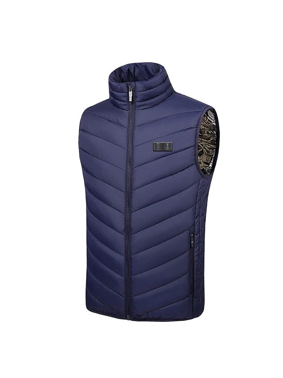 Heated Vest for Women Stand Collar Sleeve Quilted Gilet 11 Heating Zones Dual Control Lightweight Windproof Insulated Shell Winter Outdoor Camping Hiking Skiing Travel (Battery Not Included)