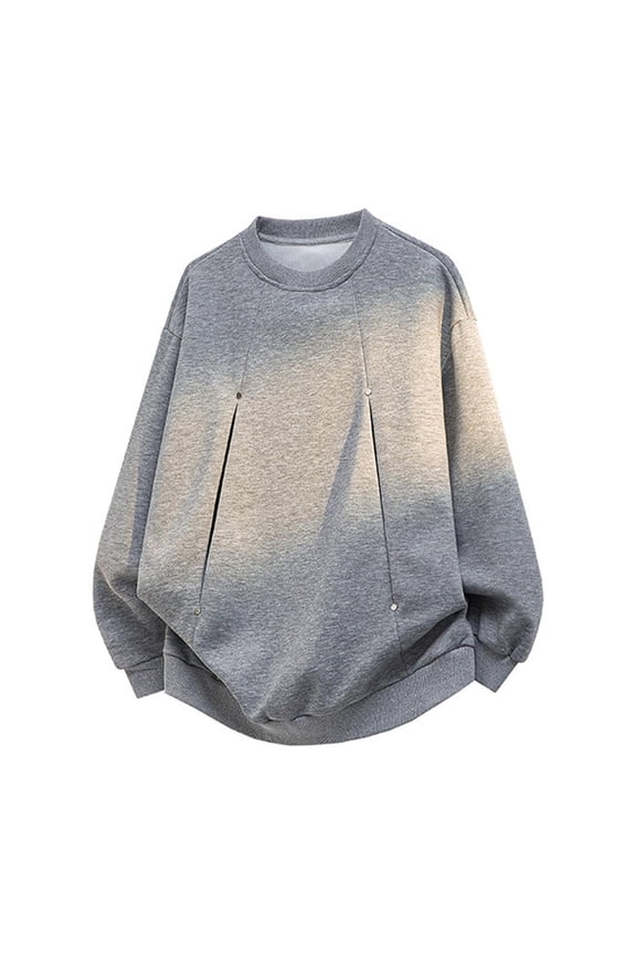 Mens Hoodies Pullover Houndstooth Print Mix Long Sleeve Sweatshirt Classic Check with Pocket Regular Fit Cotton Fall Top Dark Gray L