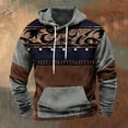thumbnail image 1 of ersvoioy Mens Hoodies Pullover Vintage Print Long Sleeve Hooded Sweatshirt with Pocket Regular Fit Cotton Blend Soft Fleece Casual Fall Winter Retro Style Streetwear Fashion Graphic Top, 1 of 3