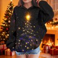 thumbnail image 1 of ersvoioy Sweatshirts for Teen Girls Christmas Graphic Long Sleeve Hooded Pullover with Front Pocket Fleece Lined Casual Tops for School Size 3-15 Years, 1 of 9