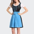 thumbnail image 1 of ersvoioy Womens Bavarian Oktoberfest Dirndl Dress Short Puff Sleeve Square Neck Lace Up Corset A Line Mini Gown with Belted Bow Detail Soft Fabric for Halloween Beer Festival and German Theme Parties, 1 of 5