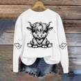 thumbnail image 1 of ersvoioy Womens Cow Print Sweatshirt Crewneck Loose Fit Long Sleeve Hoodless Pullover for Fall White XL, 1 of 6