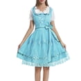 thumbnail image 1 of ersvoioy Womens German Oktoberfest Dirndl Dress Short Sleeve Lace Up Corset Belted A Line Midi Gown with Lace Detail Soft Fabric for Beer Festivals and Halloween Dress Up Events Green XXXL, 1 of 3