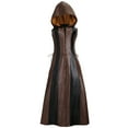 thumbnail image 1 of ersvoioy Womens Hooded Gothic Renaissance Dress Sleeveless Lace Up Corset Two Tone A Line Maxi Gown with Color Block Detail Soft Fabric for Halloween Cosplay and Medieval Faire Events Brown M, 1 of 7