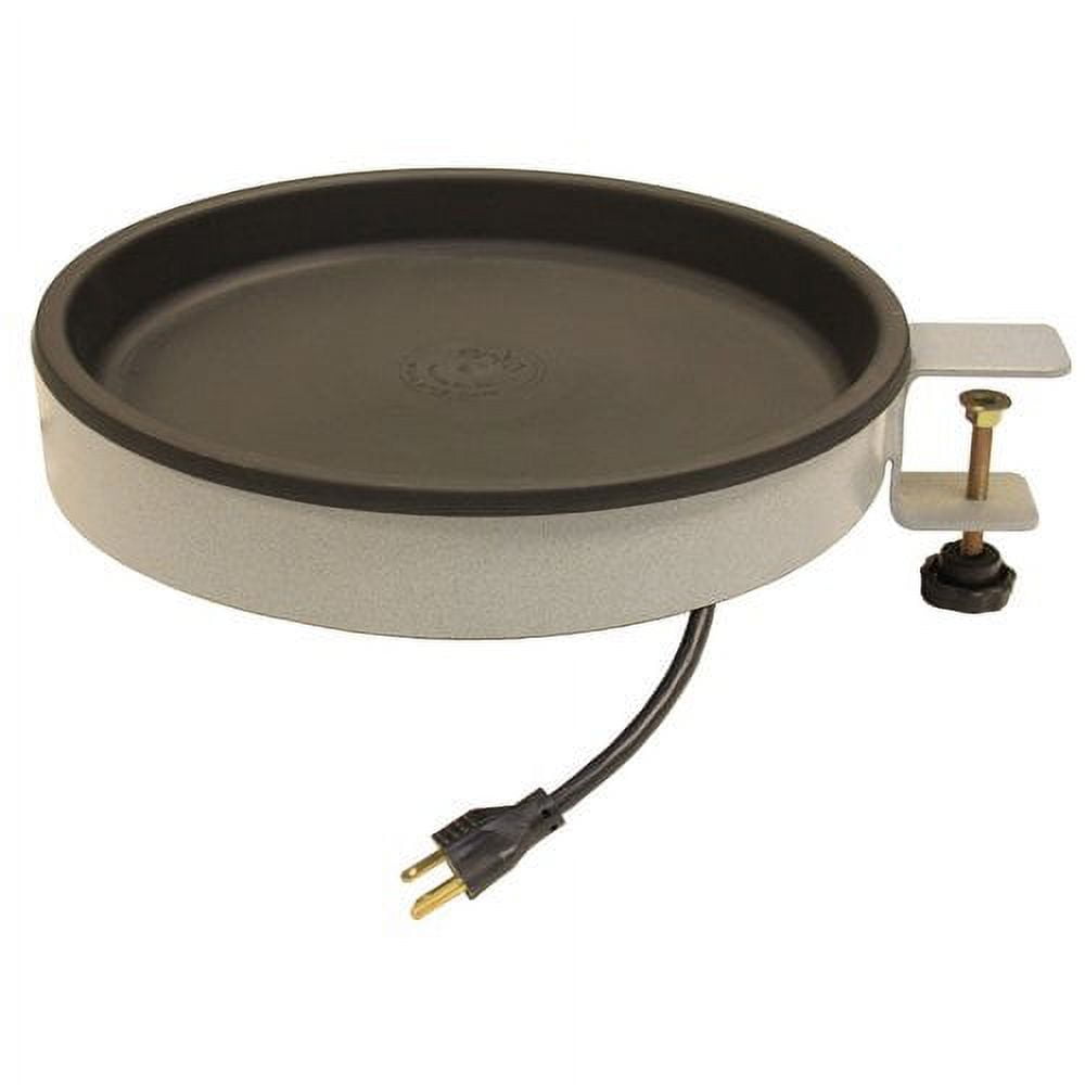 erva ba1h clamp mount heated bird bath, gray/black