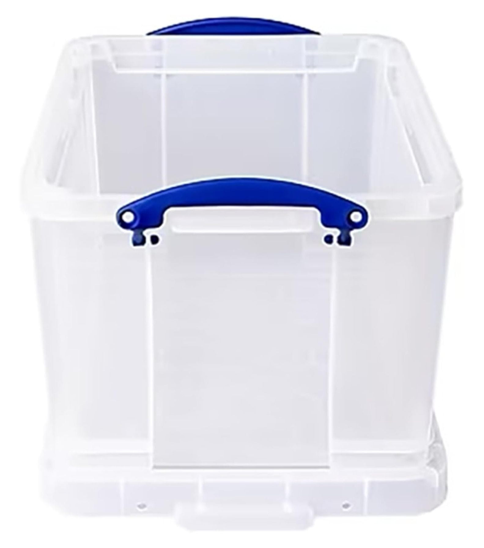 Clear 32-Liter Stackable Plastic Storage Box with Lid