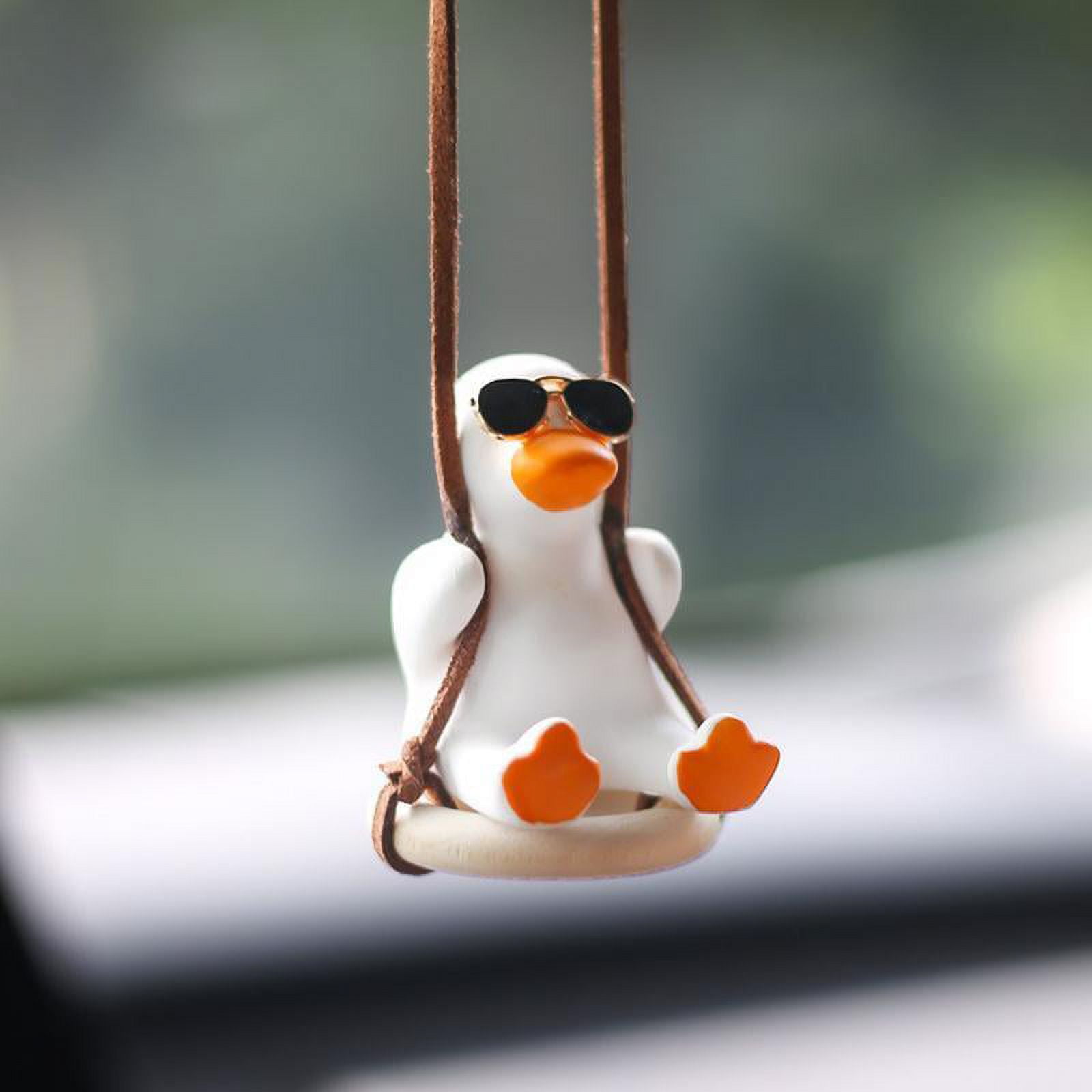 esafio 2 Pcs Cute Swing Duck on Car Swinging Duck Hanging Ornament Swing  Duck Car Mirror for Car Decoration Ornament Accessories 