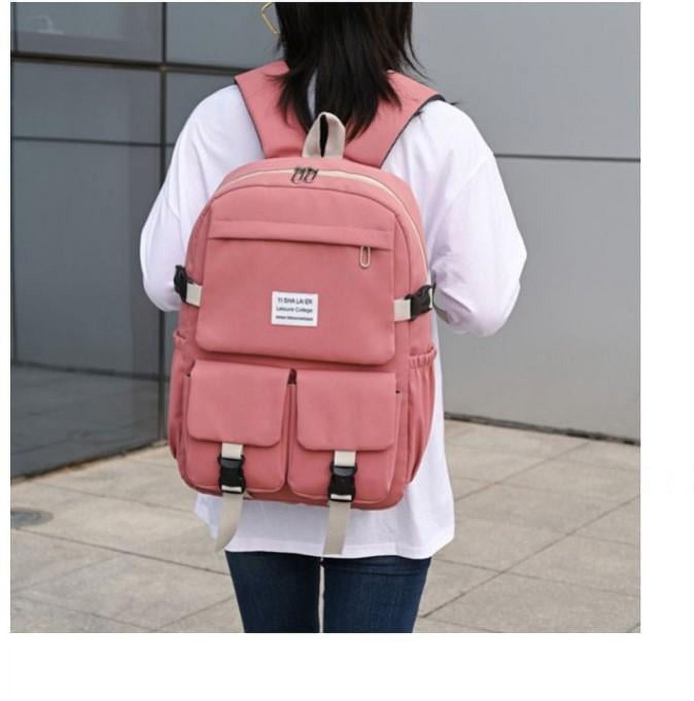 esafio Backpack Folding Backpack Student School Bag Outdoor Mountaineering Bag Oxford Cloth Material Pink 1 Walmart