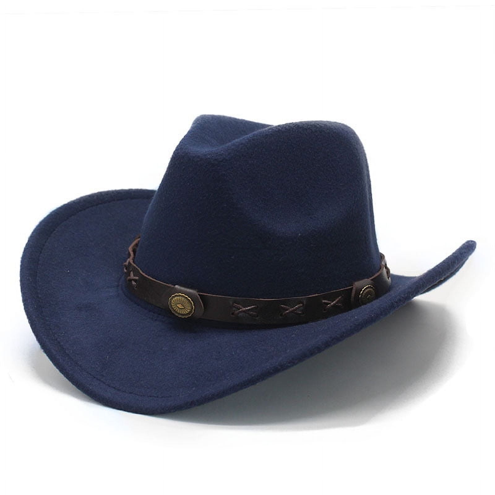 esafio Men & Women's Felt Wide Brim Western Cowboy Hat,Black