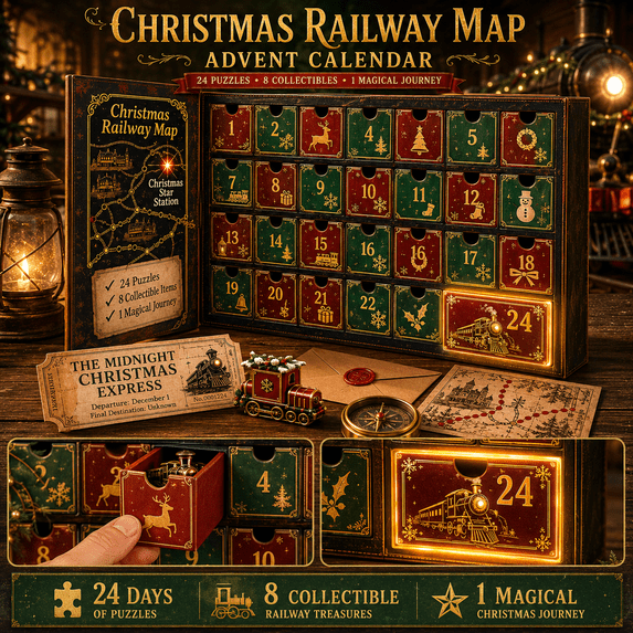 escape room advent calendar, 24-Day Christmas Mystery Puzzle Game with 6 Story Themes, Daily Clue-Solving Countdown Adventure for Family, Teens and Adults