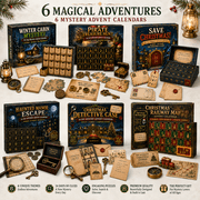 escape room advent calendar, 24-Day Interactive Christmas Puzzle Countdown with Clues, Riddles and Mystery Challenges, Holiday Adventure Game for Family and Adults