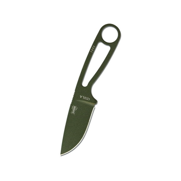 ESEE Knives Izula Fixed Blade Knife 2.63" Drop Point 1095 Powder Coat Blade 1095 Handle Olive Drab with Survival Kit