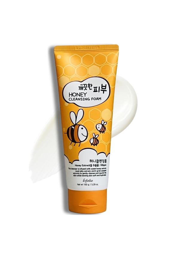 Honey Cleansing Foam Hydrating Face Wash Dry & Sensitive Skin Korean Skincare Cleanser Honey Deep Pore Cleansing, Moisturizing, Nourishing Facial Cleanser Smooth Skin (5.29 OZ-150ML)