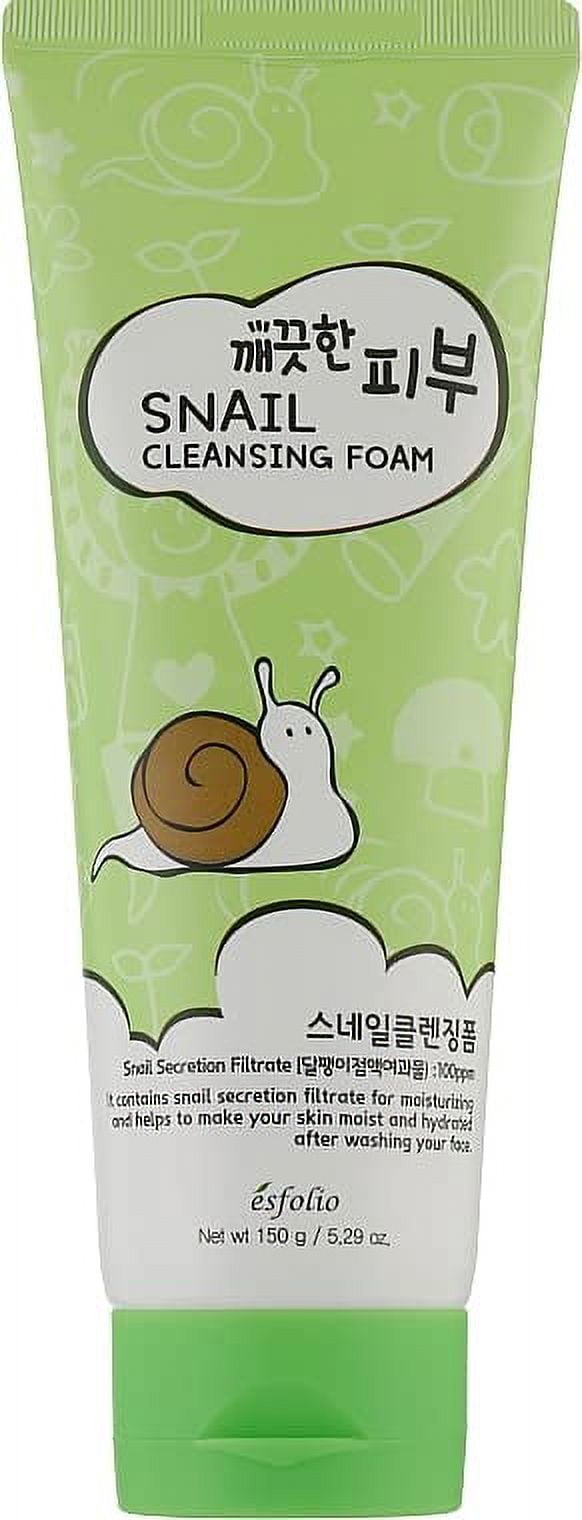 esfolio Snail Cleansing Foam  Nourishing Face Wash for Hydrated & Smooth  Skin  Korean Skincare with Snail Extract for Deep Pore Cleansing &  Anti-Aging  Gentle Foaming Facial Cleanser (5.29oz) - Walmart.com