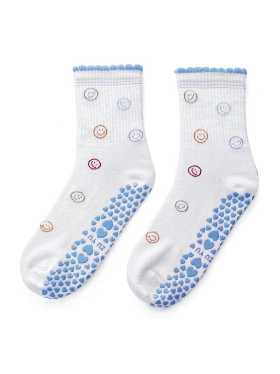 Cute Non-Slip Grip Socks for Women - Pilates, Yoga & Barre, Strong Silicone Hold