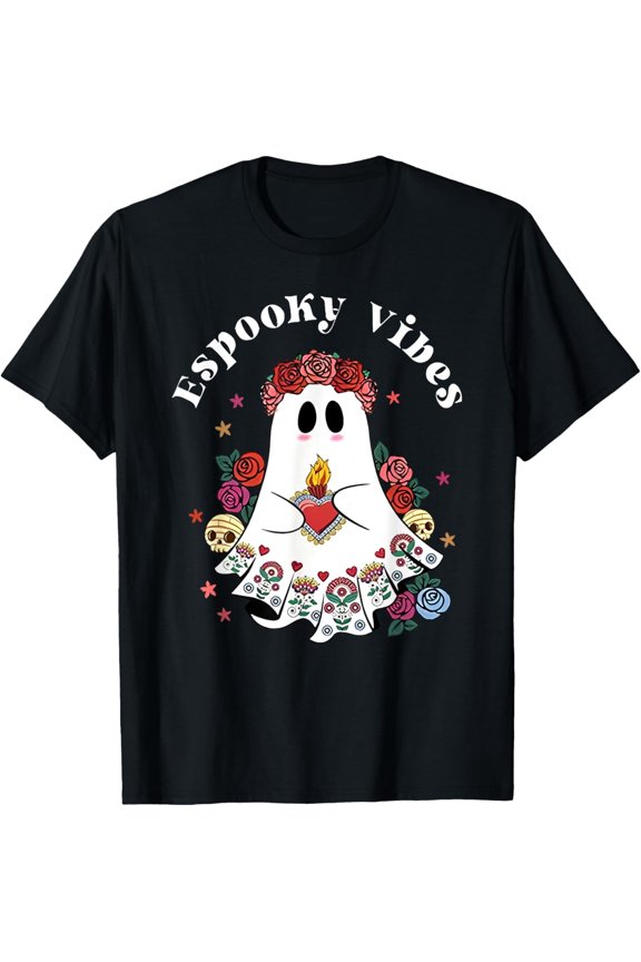 espooky vibes maestra halloween spanish mexican teacher T-Shirt