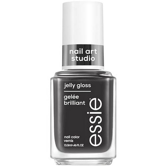 essie Nail Art Studio Jelly Gloss Polish, Vegan, Sheer Black Nail Polish, Ink Jelly, 0.46 Fl Oz