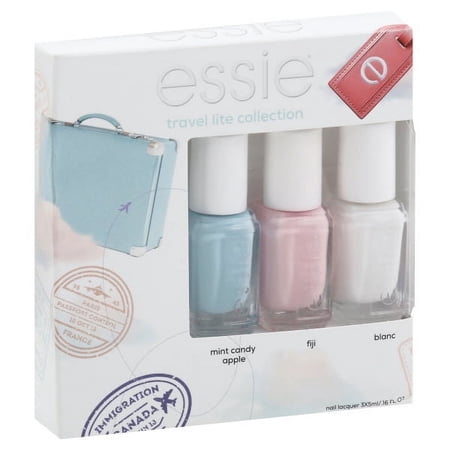 essie Nail Polish Lacquer Travel Lite 3 Piece Mini Collection Mint candy apple. Fiji. Blanc