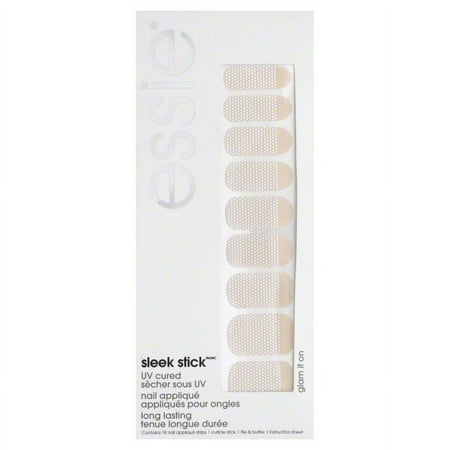 essie Sleek Stick UV Cured Long Lasting 18-Pieces Nail Applique Set, Glam It On