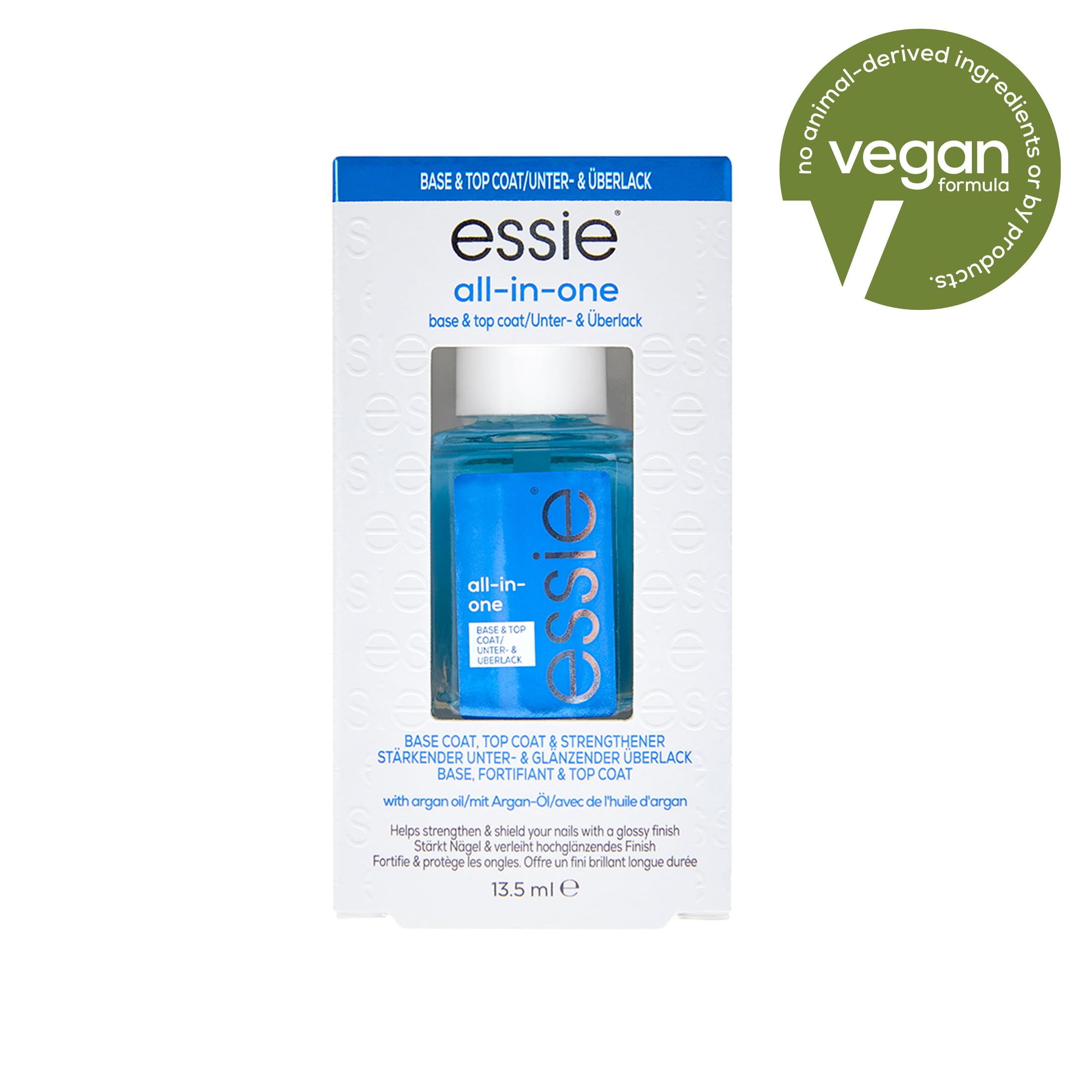 essie nail care, vegan, Clear Base Coat and Top Coat, All In One, 0.46 fl  oz