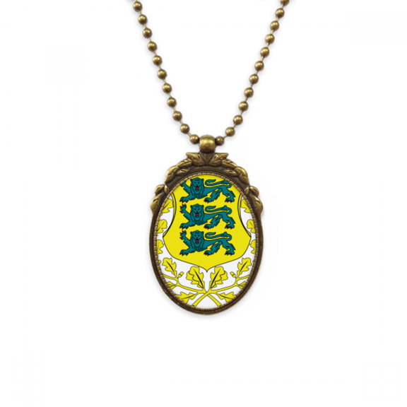 estonia national emblem country antique necklace vintage bead pendant keychain