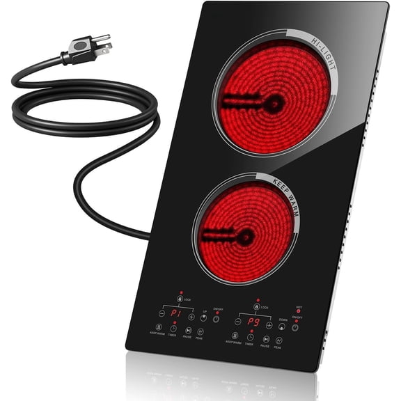 estufas electricas de cocina Cocina electrical 2 hornillas;estufa electrical portatil;electric hot plate;2 burner electric cooktop;portable stove top;estufa electrica de mesa;cocina electrica