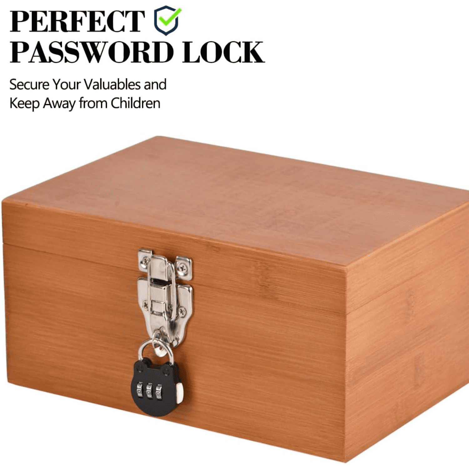 esxuong Large Bamboo with Combination Lock - Decorative Locking with ...