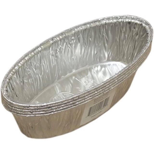 et Medium Size 3lb Oval Disposable Aluminum Loaf/Challah Tin Baking