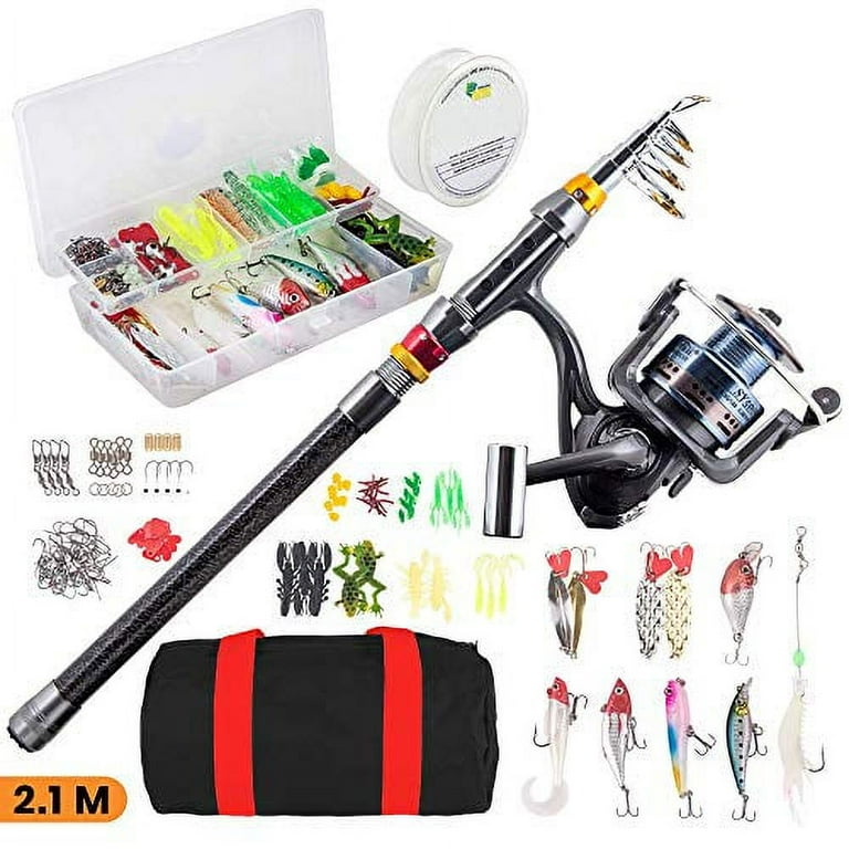 etacklepro Telescopic Fishing Rod and Reel Combo Full Fishing Kit 200Pc  Tackle Box, Fishing Line, Gear Bag Saltwater & Freshwater Fishing Set  (Fishing