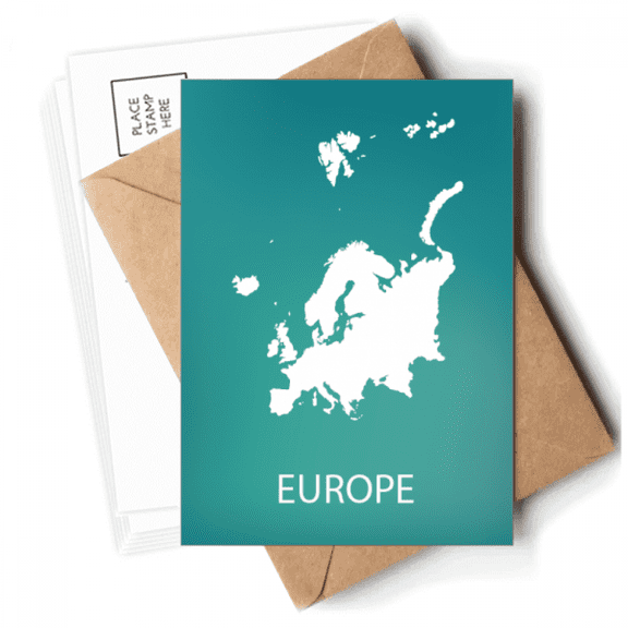 eu continent outline outline map Postcards Envelopes Blank Note Cards Mailing