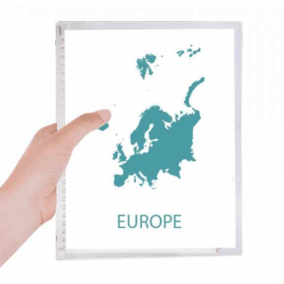 eu continent outline outline map notebook loose diary refillable journal statiry