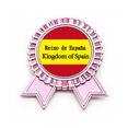 thumbnail image 1 of euan spain country text english Badge Brooch Pin Pink Winner Award Medal, 1 of 3