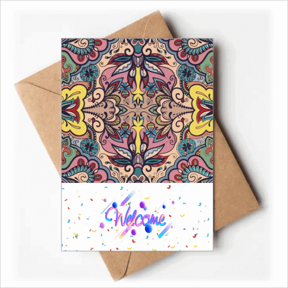 euan style pattern flowers Welcome Back Greeting Cards Envelopes Blank