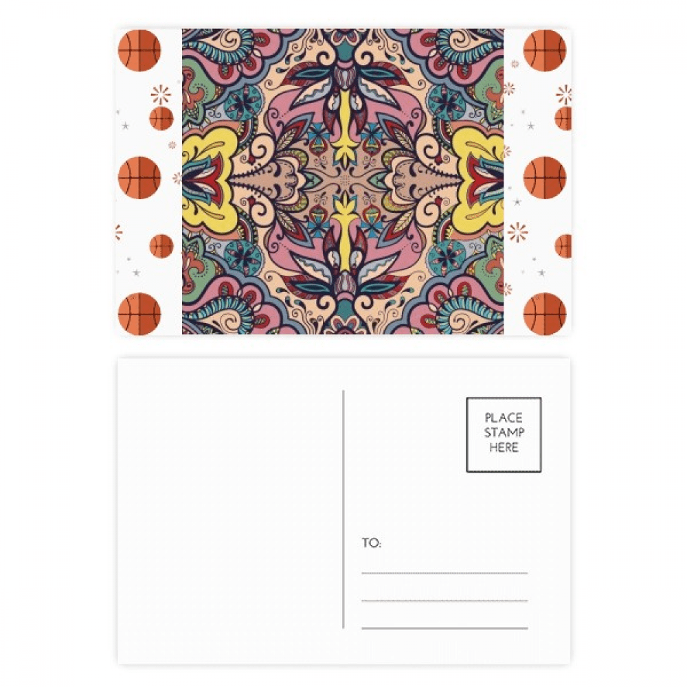 euan style pattern flowers  basketball postcard set thanks card mailing side 20pcs