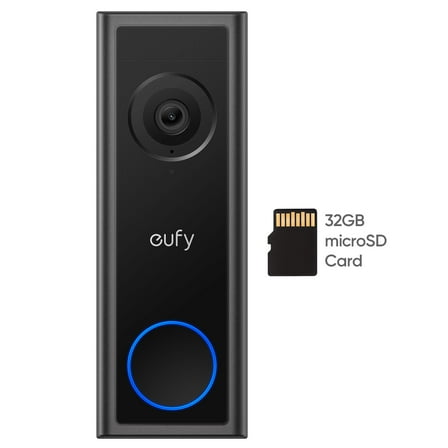 eufy C30 2K Wi-Fi Wireless Video Doorbell Comes with 32GB MicroSD Card, Works with Smart Homes
